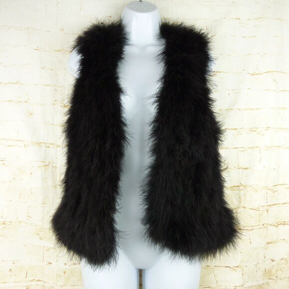 Club Monaco Vest Womens S Violet Feather Open Front Gilet Rock Punk Glam $198 - Picture 9 of 16